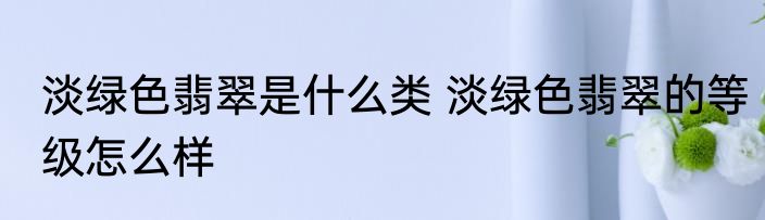 淡绿色翡翠是什么类 淡绿色翡翠的等级怎么样