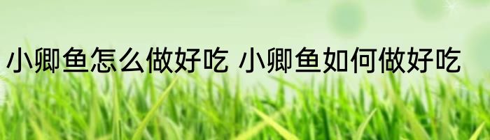 小卿鱼怎么做好吃 小卿鱼如何做好吃