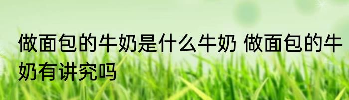 做面包的牛奶是什么牛奶 做面包的牛奶有讲究吗