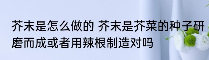 芥末是怎么做的 芥末是芥菜的种子研磨而成或者用辣根制造对吗