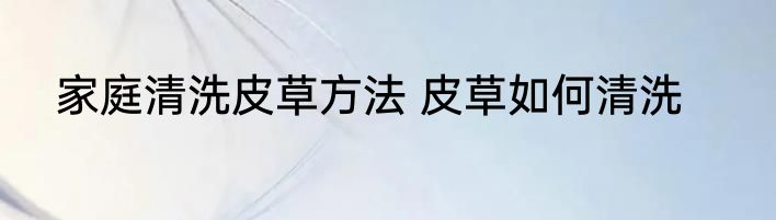 家庭清洗皮草方法 皮草如何清洗