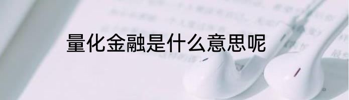 量化金融是什么意思呢