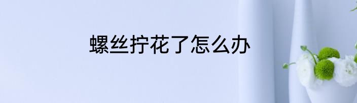 螺丝拧花了怎么办