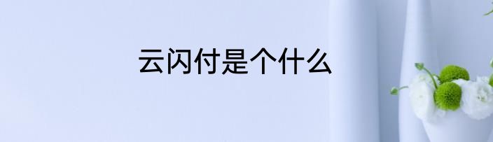 云闪付是个什么