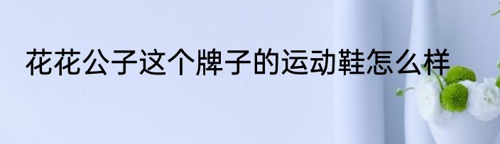 花花公子这个牌子的运动鞋怎么样