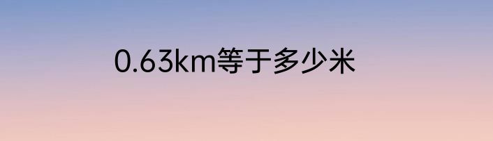 0.63km等于多少米