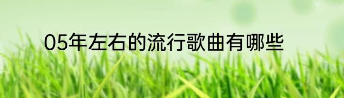 05年左右的流行歌曲有哪些