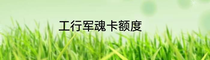 工行军魂卡额度