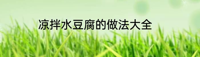 凉拌水豆腐的做法大全