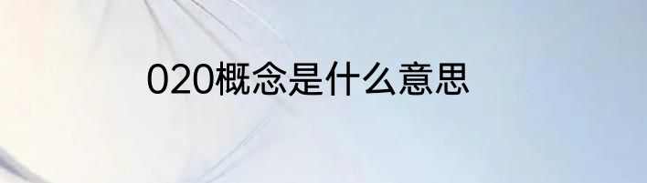 020概念是什么意思