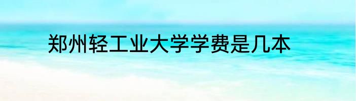 郑州轻工业大学学费是几本