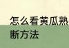怎么看黄瓜熟了没有 黄瓜熟没熟的判断方法