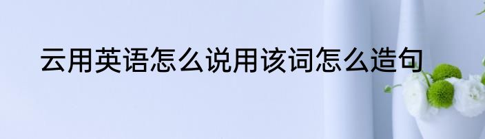 云用英语怎么说用该词怎么造句
