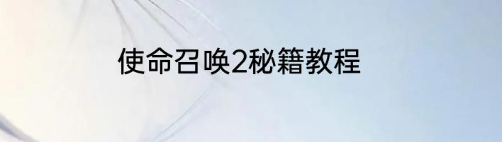 使命召唤2秘籍教程