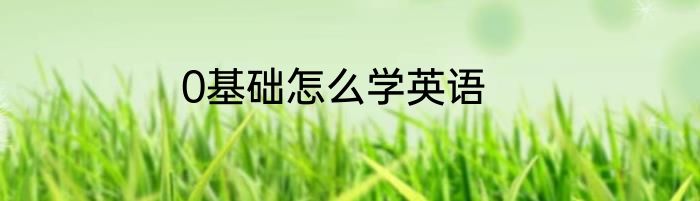 0基础怎么学英语