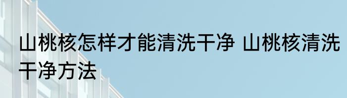 山桃核怎样才能清洗干净 山桃核清洗干净方法