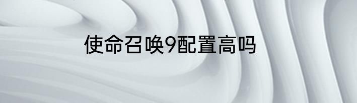 使命召唤9配置高吗