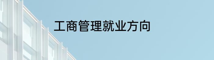 工商管理就业方向