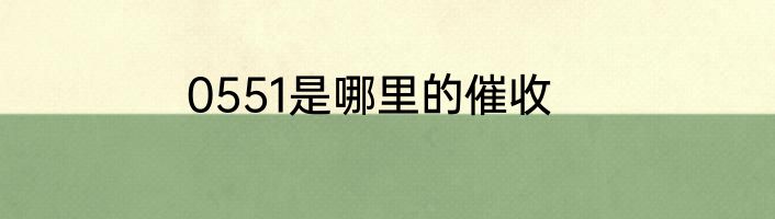 0551是哪里的催收
