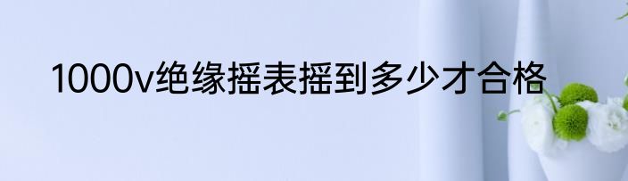 1000v绝缘摇表摇到多少才合格