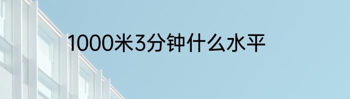 1000米3分钟什么水平