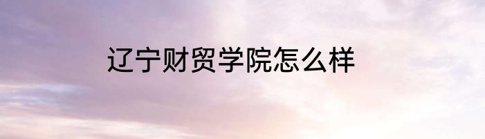 辽宁财贸学院怎么样