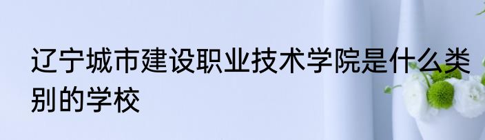 辽宁城市建设职业技术学院是什么类别的学校