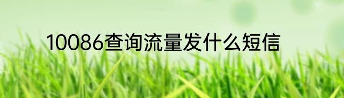 10086查询流量发什么短信