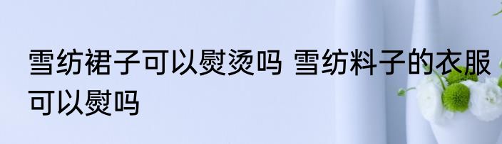 雪纺裙子可以熨烫吗 雪纺料子的衣服可以熨吗
