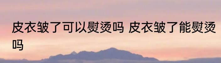皮衣皱了可以熨烫吗 皮衣皱了能熨烫吗