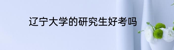 辽宁大学的研究生好考吗