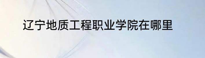 辽宁地质工程职业学院在哪里
