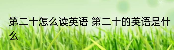 第二十怎么读英语 第二十的英语是什么