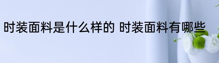 时装面料是什么样的 时装面料有哪些