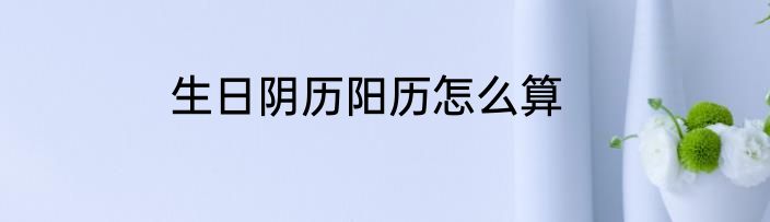 生日阴历阳历怎么算