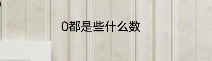 0都是些什么数