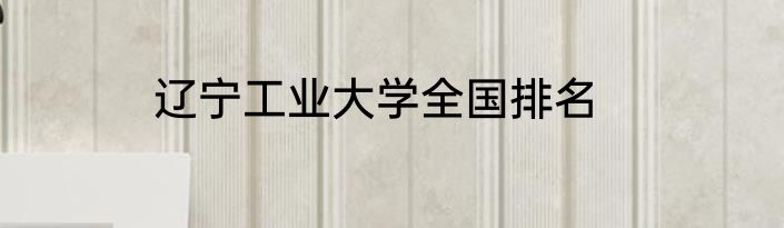 辽宁工业大学全国排名