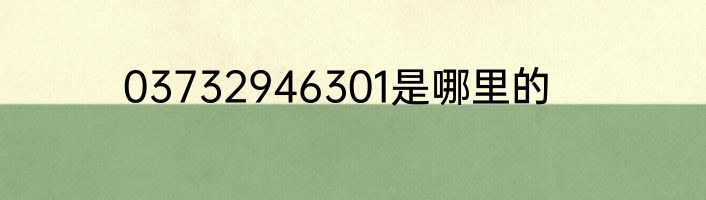 03732946301是哪里的