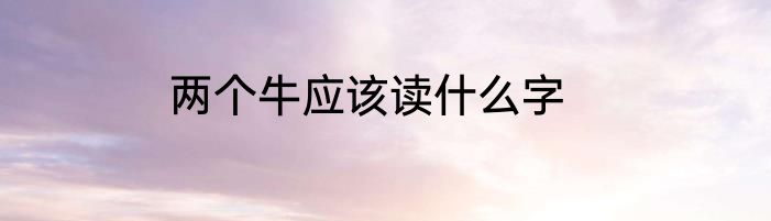两个牛应该读什么字
