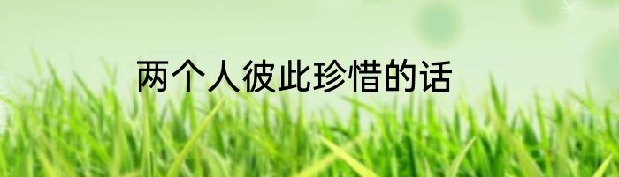 两个人彼此珍惜的话