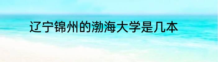 辽宁锦州的渤海大学是几本