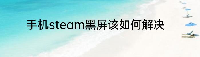 手机steam黑屏该如何解决