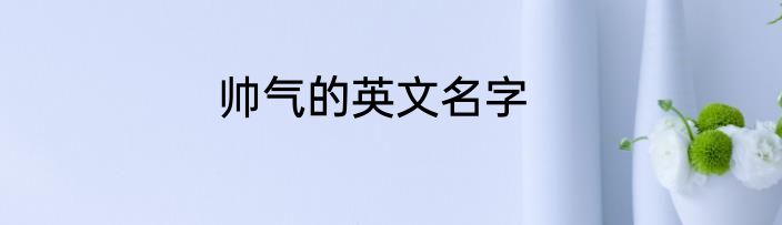 帅气的英文名字