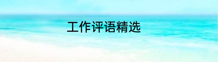工作评语精选