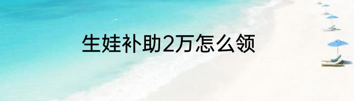 生娃补助2万怎么领