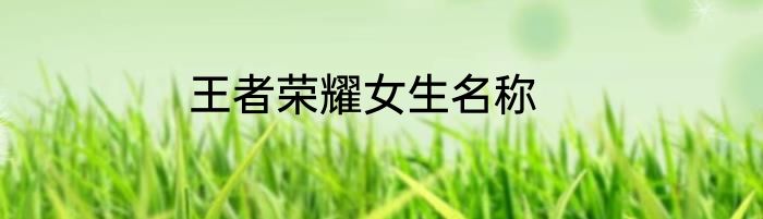 王者荣耀女生名称