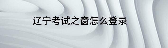 辽宁考试之窗怎么登录