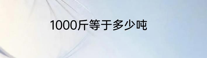 1000斤等于多少吨
