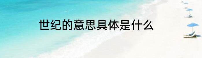 世纪的意思具体是什么