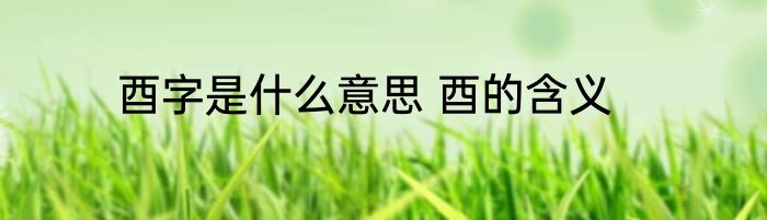 酉字是什么意思 酉的含义